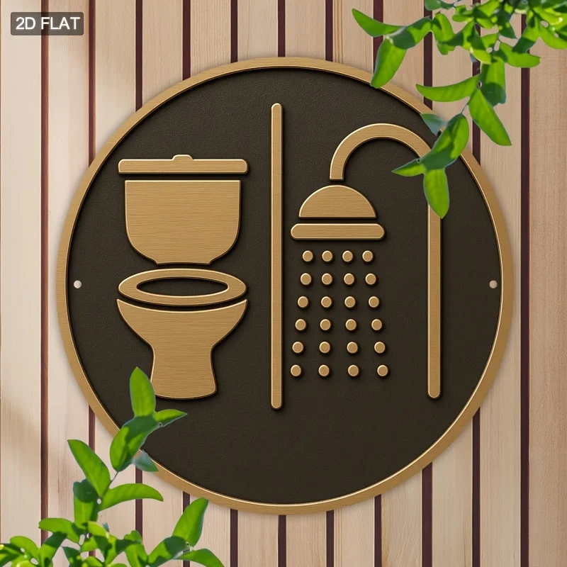 Home Toilet Bathroom Design - 2D flat design of bathroom signs