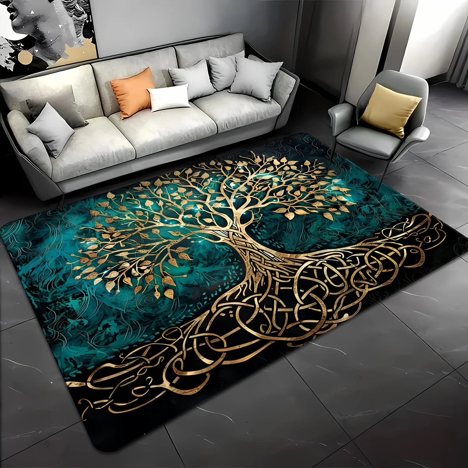 Home Toilet Bathroom Design - VIKAMA Premium Tree Of Life Rug