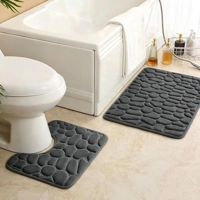 1/2 Piece Grey Bathroom Rug Se - đánh giá và giá Home Toilet Bathroom Design