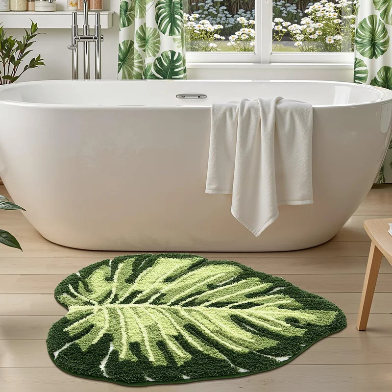 VIKAMA Non-Slip Bath Mat Green - đánh giá và giá Home Bathroom Floor Mats