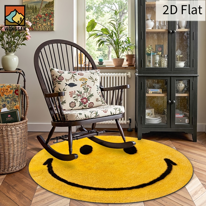 2D Round Flannel Rug Smiley Fa - đánh giá và giá Home Bathroom Floor Mats