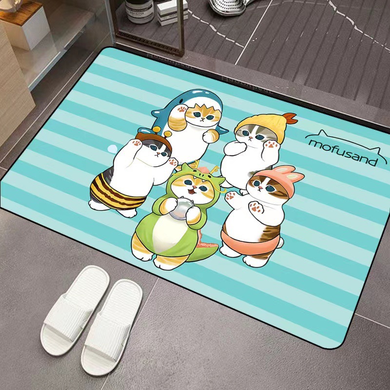 Mofusand Cartoon Diatom Mud Ab - đánh giá và giá Home Bathroom Floor Mats