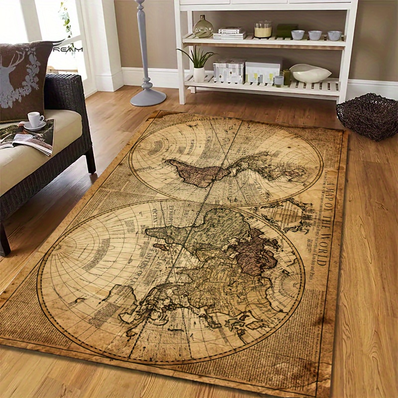 Vintage Map Design Non-Slip Fl - đánh giá và giá Home Toilet Bathroom Design