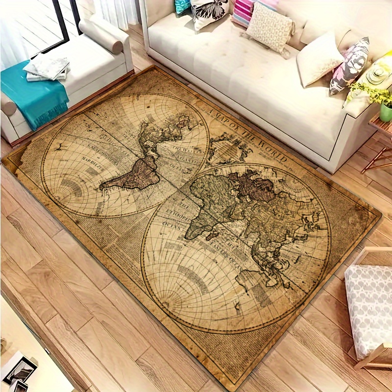 Vintage Map Design Non-Slip Fl - đánh giá và giá Home Toilet Bathroom Design