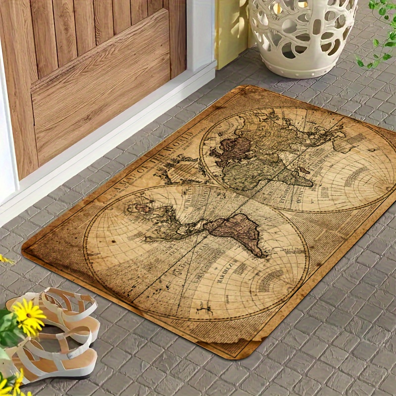 Vintage Map Design Non-Slip Fl - đánh giá và giá Home Toilet Bathroom Design