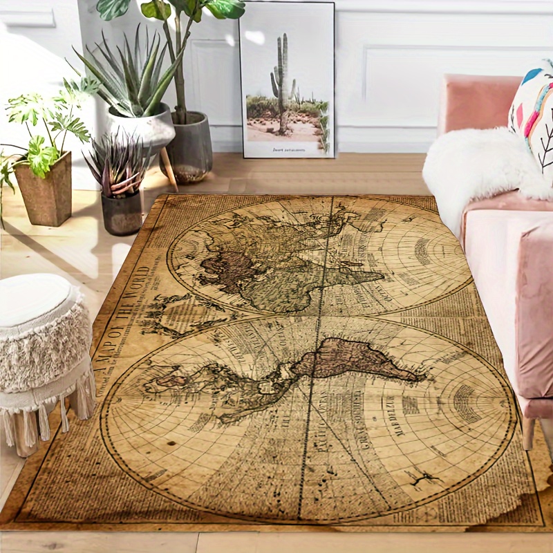 Vintage Map Design Non-Slip Fl - đánh giá và giá Home Toilet Bathroom Design